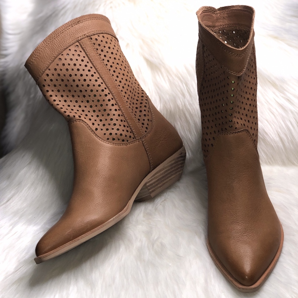 Dolce Vita Union Mid Calf Leather Mocha Boots
